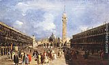 Piazza Canvas Paintings - The Piazza San Marco towards the Basilica